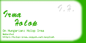 irma holop business card